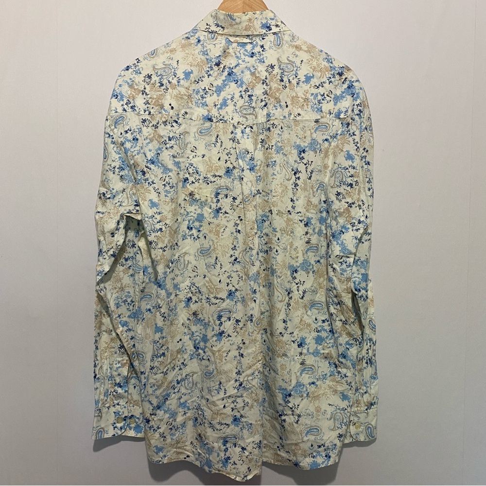 Roper Western Button Shirt L | Blue Paisley Cowboy Rodeo Top Office Cotton - Picture 3 of 7